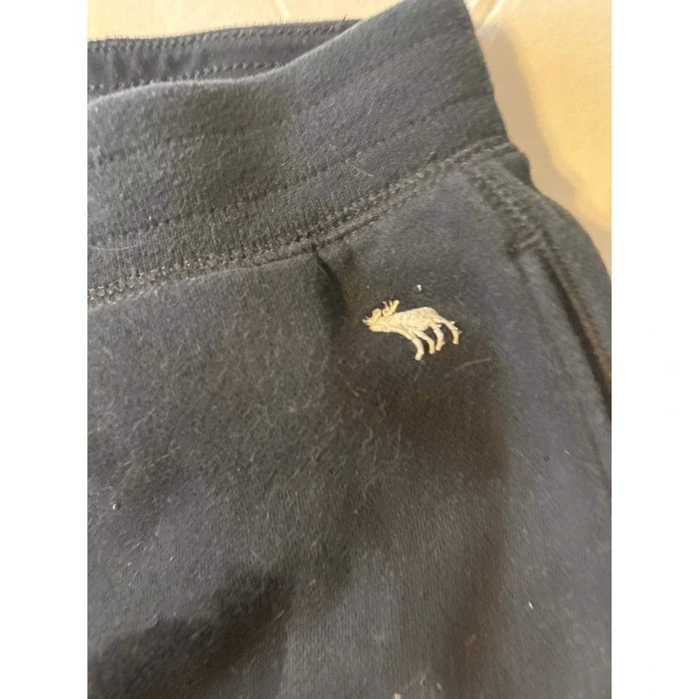 Abercrombie & Fitch Sweatpants Kids Medium Black‎ Good Fleece Joggers Moose Logo